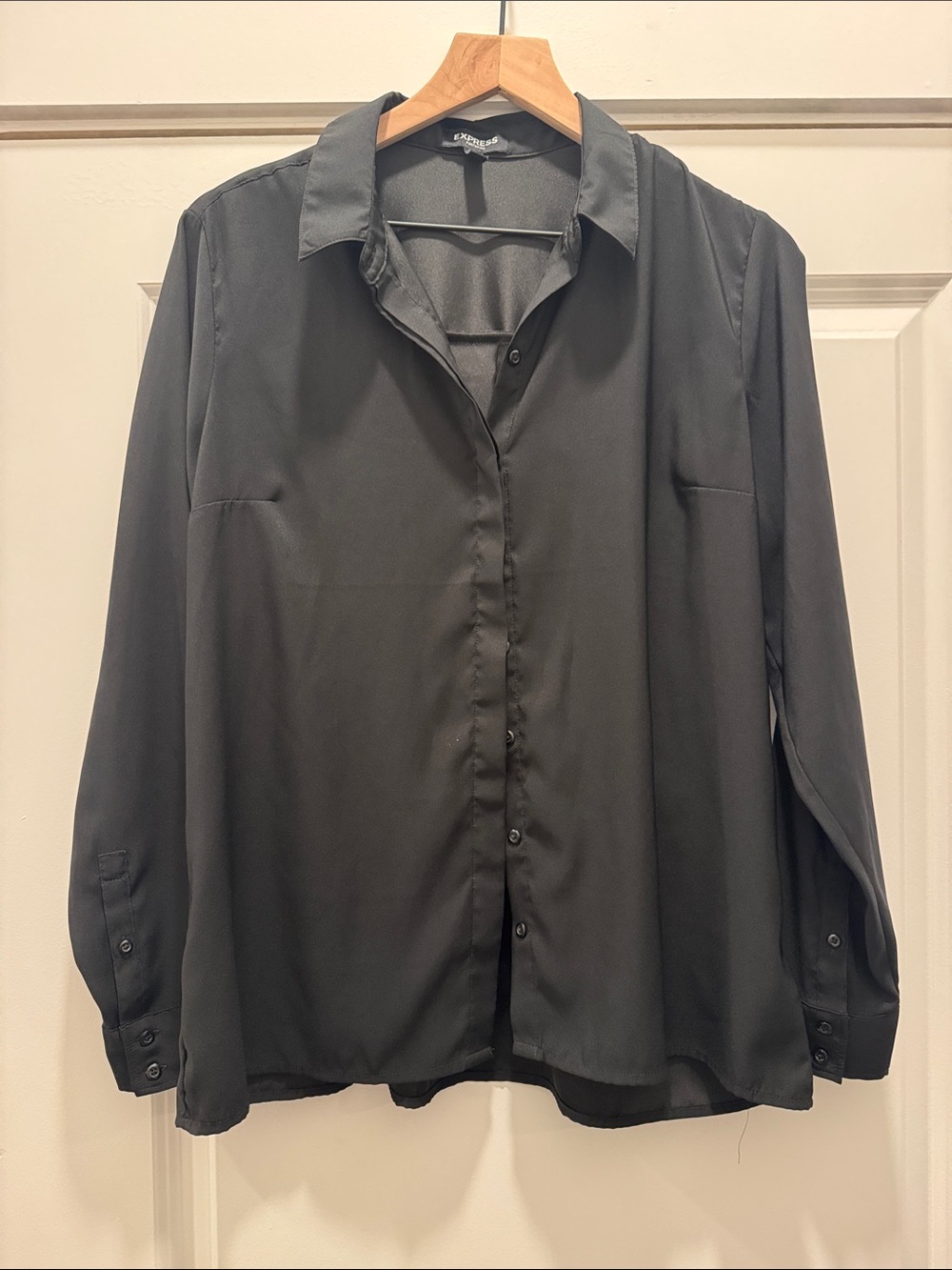 Express Black Button-Down Blouse